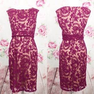 Formal Dress: Magenta Lace with Nude Lining